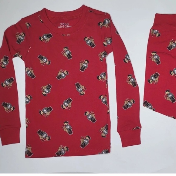 RALPH LAUREN CHRISTMAS SLEDDING BEARS PJ SET